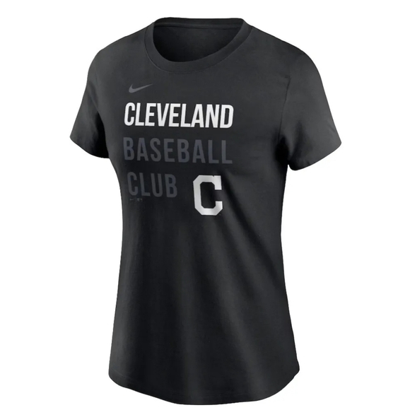 Cleveland Indians Nike MLB Baseball Club Black T-Shirt Women's Large NWT - Picture 2 of 6